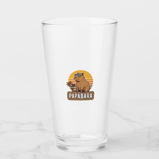 PAPABARA Retro Capibara Vader Vector Design_1 Glas (Voorkant)