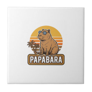 PAPABARA Retro Capibara Vader Vector Design_1 Tegeltje