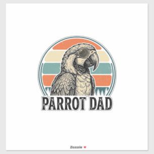Papagaai Vader Vintage Sunset Gravure Shirt Ontwer Sticker