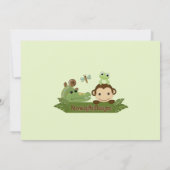 Papagayo Baby shower Invitation monkey frotle Kaart (Achterkant)