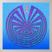 Papago Maze Blue en Paars Poster (Voorkant)