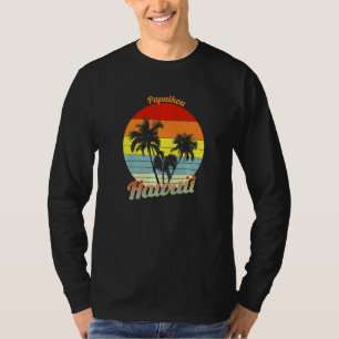 Papaikou Hawaï Retro Tropische Palm Bomen Vakantie T-shirt