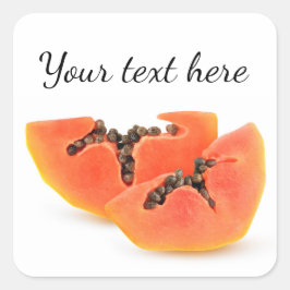 Papaja stukken vierkante sticker
