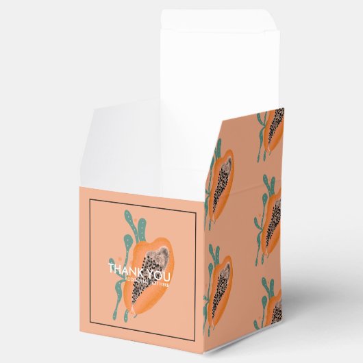 Papaja Tropisch Fruit Dank Je Wel  Bruiloft Feest Bedankdoosjes (Geopend)