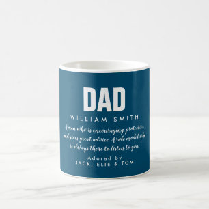 Papamoeder Citaat Moderne Typografie Blauwe Koffie Koffiemok