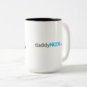 PapaNoob - Koffiebeker met Mustache Emblem Tweekleurige Koffiemok (Voorkant rechts)