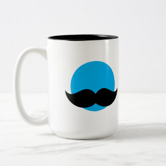 PapaNoob - Koffiebeker met Mustache Emblem Tweekleurige Koffiemok