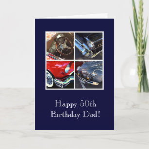 Papa's 50ste verjaardag oldtimers kaart