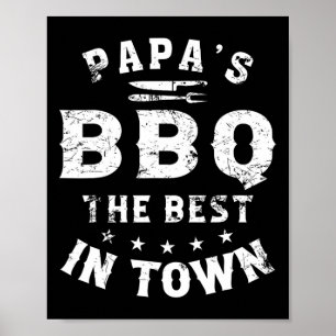 Papa's BBQ De beste in de stad Funny Vaderdag Poster