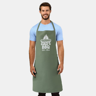 Papa's BBQ Grill Logo Camo Groen Schort