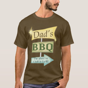 Papa's BBQ Vaderdag Retro Apron T-shirt