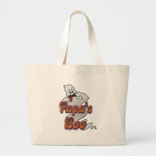 Papa's Boo Halloween Ghost Grote Tote Bag