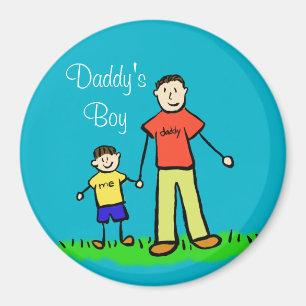 Papa's Boy Custom Family Character Art Magnets Magneet