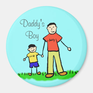 Papa's Boy Custom Family Character Art Magnets Magneet