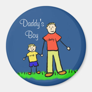 Papa's Boy Custom Family Character Art Magnets Magneet