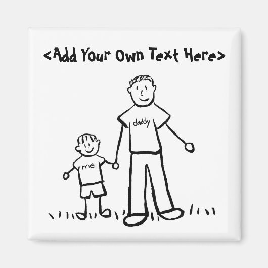 Papa's Boy Custom Family Magnet Magneet (Voorkant)