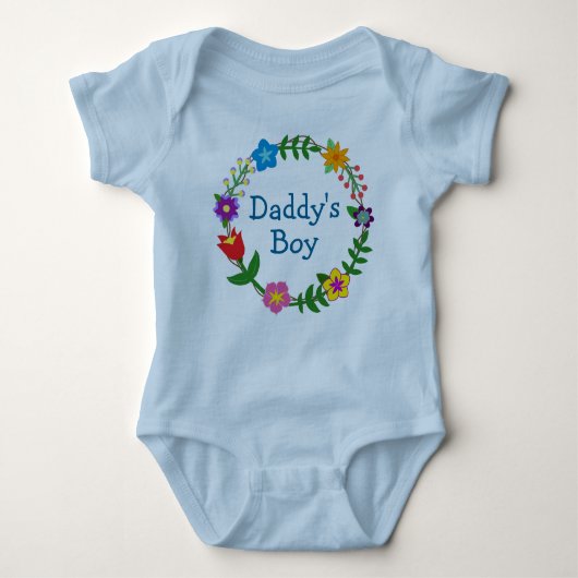 Papa's Boy in Floral Lijst Bodysuit (Voorkant)