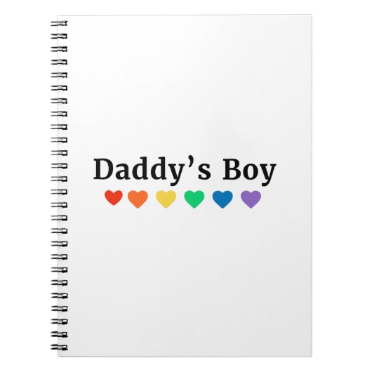 Papa's Boy, Pride Rainbow Hearts, grappige Cool LG Notitieboek (Voorkant)