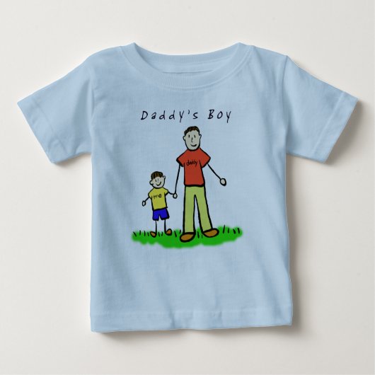 Papa's Boy T-Shirt (Brunette Drawing Beide kanten) (Voorkant)