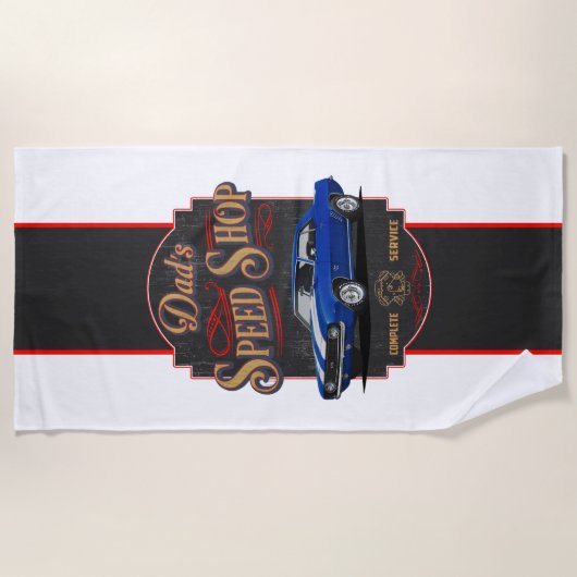 Papa's Camaro Speed Shop Strandlaken (Voorkant)