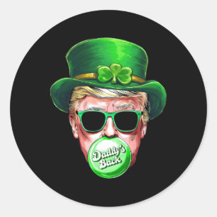 Papa's Ck Trump St Patrick's Day Lucky Shamrock I Ronde Sticker