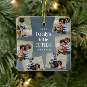 Papa's Cuties Fotocollage Kerstvakantie Keramisch Ornament