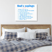 Papa's favoriete gezegden verpakt canvas cadeau. afdruk (Insitu (Slaapkamer))