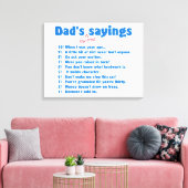 Papa's favoriete gezegden verpakt canvas cadeau. afdruk (Insitu (Woonkamer))