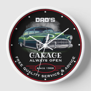 Papa's garage elke naam altijd open slogan groene 