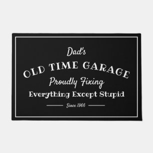Papa's Garage Elke naam Oude tijd Grappig Black Deurmat