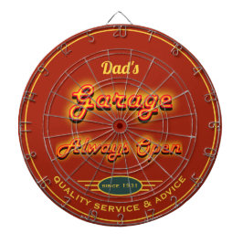 Papa's Garage Faux Neon Kijk donkerrood Oranje Dartbord