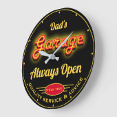 Papa's Garage Red Yellow Neon Kijk op Datum Naam z Grote Klok (Hoek)