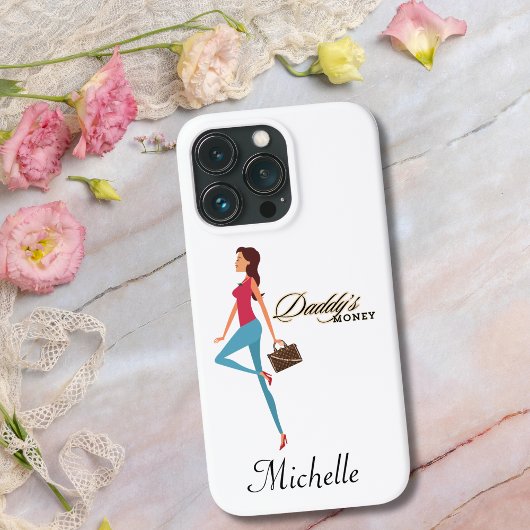 Papa's geld, Schattige & brutaal tienermeisje, gra Case-Mate iPhone Case