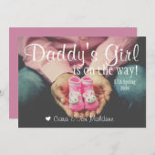 Papa's Girl Pink Baby Girl Baby Aankondiging (Voorkant / Achterkant)