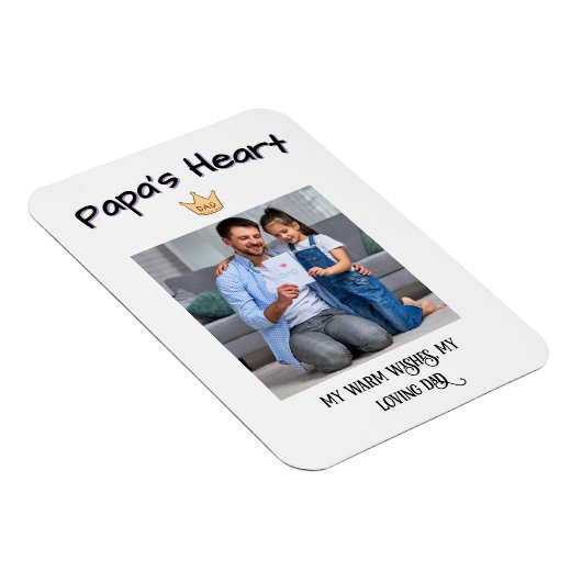 Papa's Heart - gepersonaliseerde eerste Vaderdag-f Magneet (Rechterzijde)