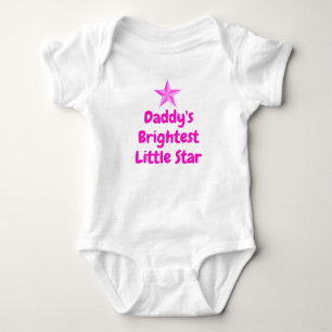 Papa's Heldere Kleine Ster Roze, Schattige Baby Me Romper