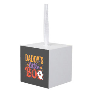Papa's kleine Boo Halloween-spookontwerp Kubus Ornament