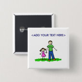 Papa's kleine Button (Brunette) (Voorkant /achterkant)