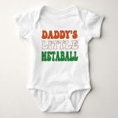 Papa's kleine gehaktbal grappige italiaanse papa g romper (Voorkant)