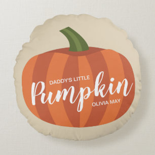 Papa's Kleine Pompoen Herfst Nursery Rond Kussen