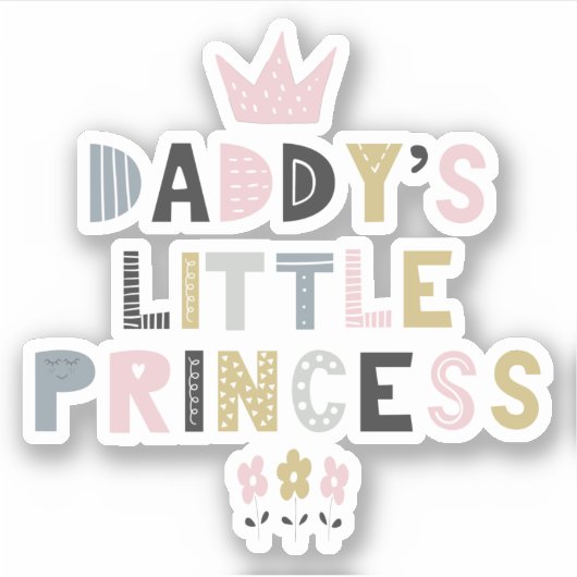 Papa's kleine prinses sticker (Voorkant)