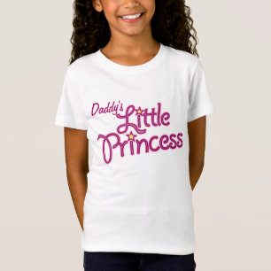 Papa's kleine prinsesachtige tekstmeisje roze bove t-shirt