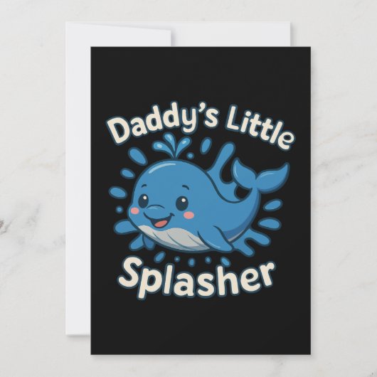 Papa's Kleine Spetter Cute Baby Walvis Kaart (Voorkant)