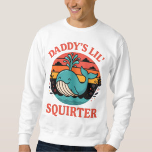 Papa's Kleine Sproeier Retro Walvis Illustratie Trui
