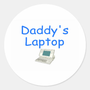 Papa's laptop ronde sticker