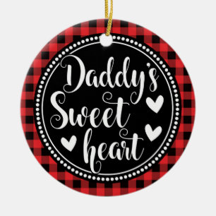 Papa's liefje kleine meisje Rood Pset Keramisch Ornament