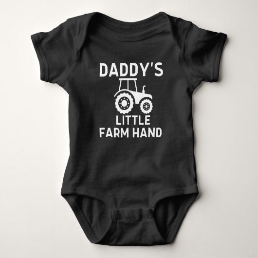 Papa's Little Boerderij Hand Funny Tractor Baby Gi Romper (Voorkant)