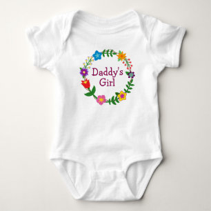Papa's meisje in Floral Lijst Bodysuit