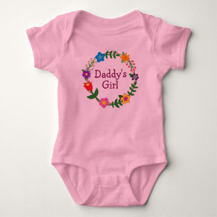 Papa's meisje in Floral Lijst Roze pak Romper