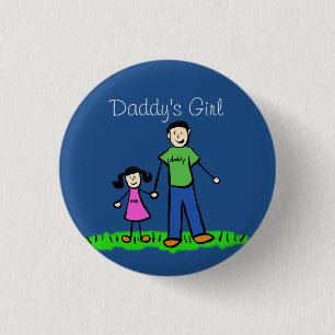 Papa's meisjesfamilie Kunst Aangepaste Buttonnen Ronde Button 3,2 Cm